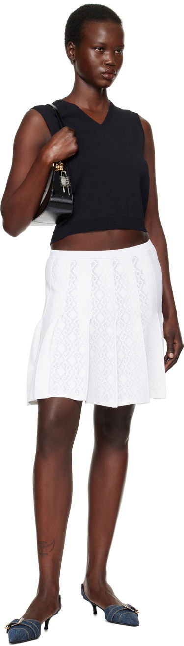 Hame Givenchy Pleated Jacquard Miniskirt Valkoinen | BW40XW4ZPN100, 3