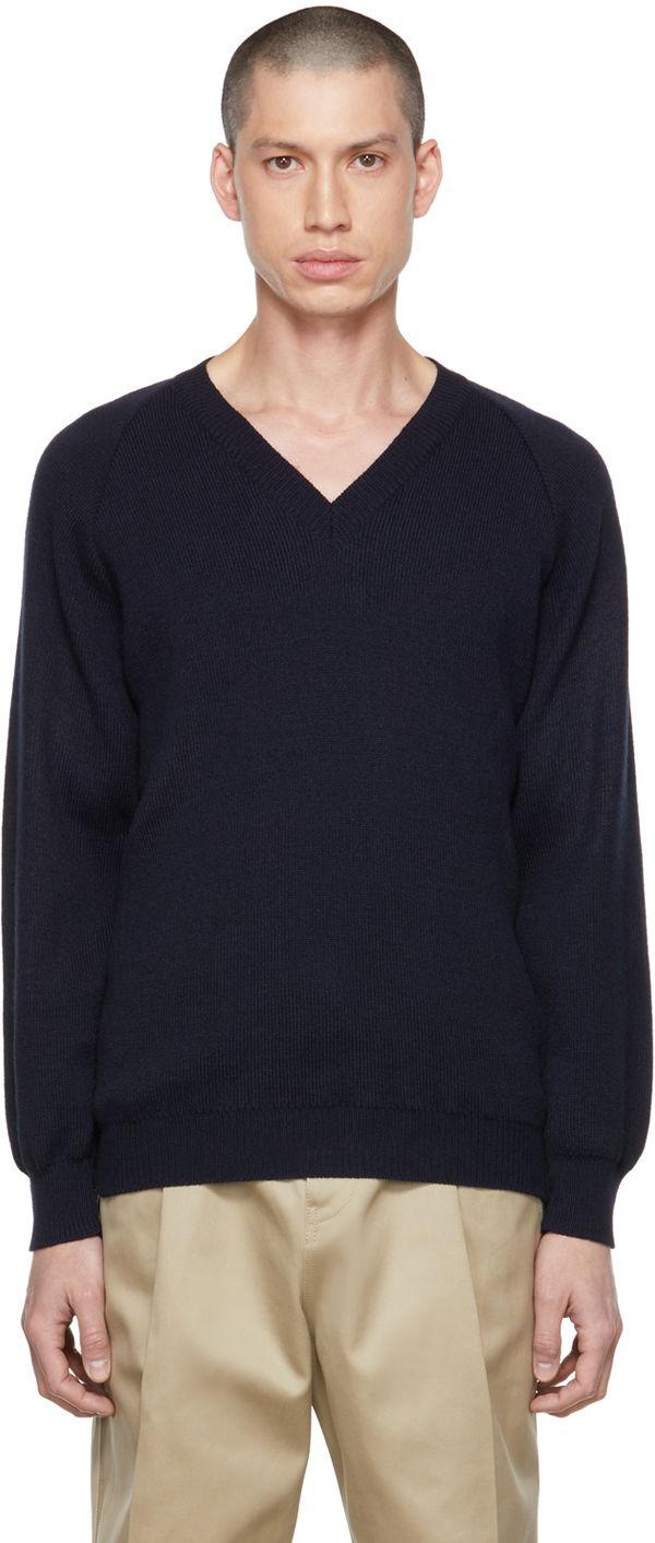 Villapaita Comme des Garçons Lochaven of Scotland Edition V-Neck Sweater Tummansininen | DH-N505-051, 0