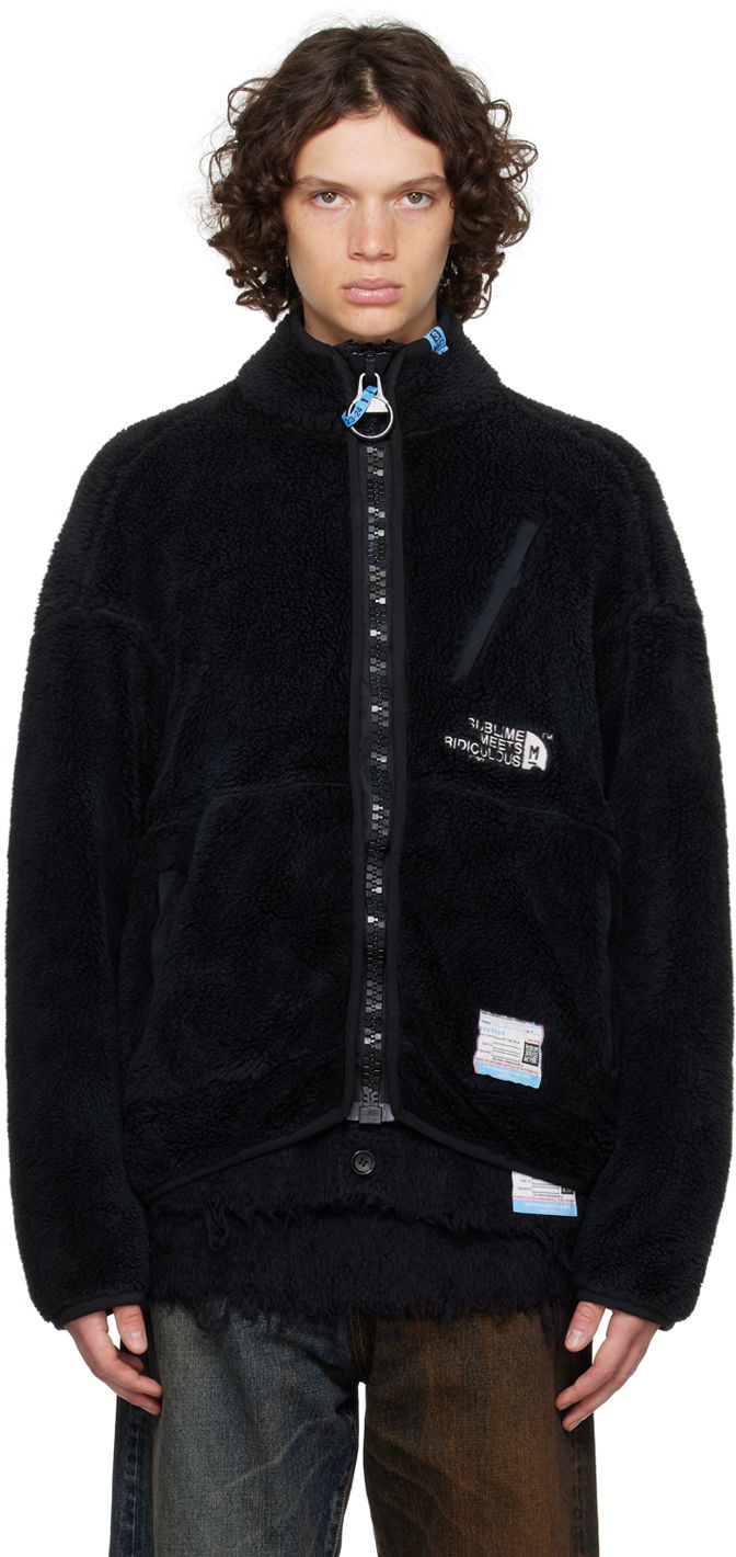 Huppari Maison MIHARA YASUHIRO Fleece Zip Jacket Musta | A11BL621