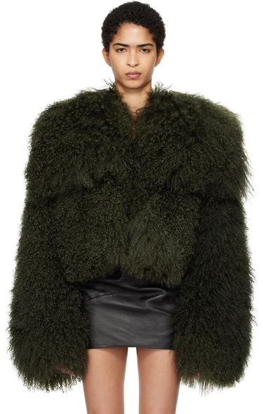 Takki The Attico Attico Cropped Shearling Jacket Vihreä | 250WCB00081 LBT044AA, 0