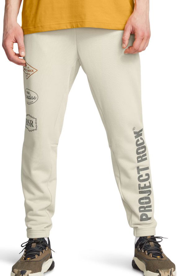 Verryttelyhousut Under Armour Project Rock Heavyweight Pants Beige | 1386899-273