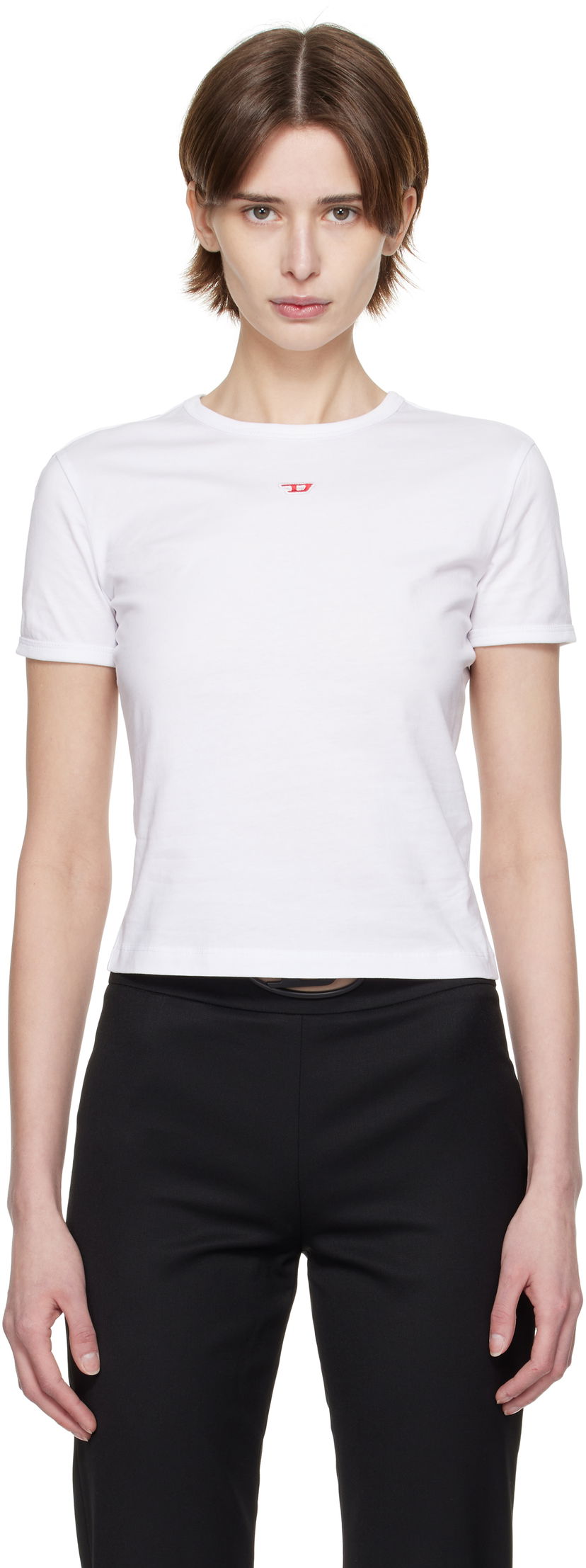 T-paita Diesel Diesel T-Uncutie-Long-D T-Shirt Valkoinen | A14962 0GRAI