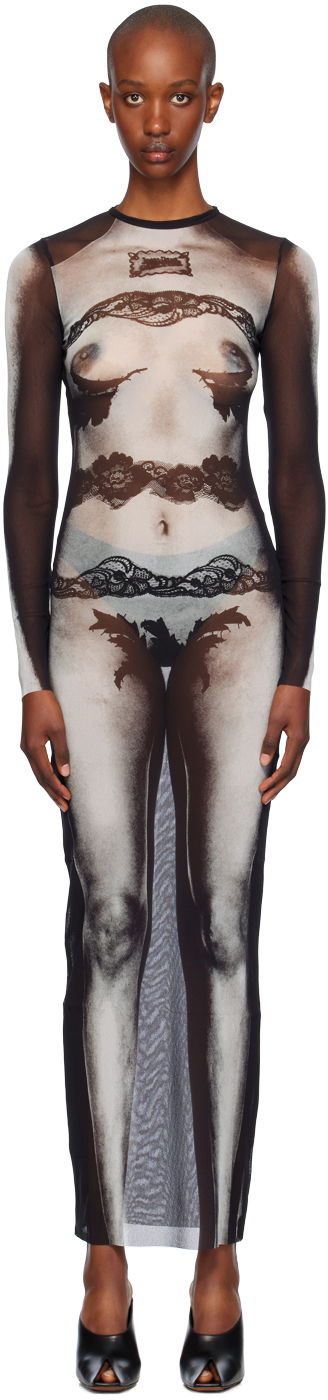 Mekko Jean Paul Gaultier Gaultier Printed Mesh Maxi Dress Monivärinen | 24/31-F-RO269-T564-000201