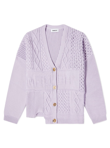 Villapaita Ambush Patchwork Knit Logo Cardigan Violetti | BWHB008S22KNI0013600