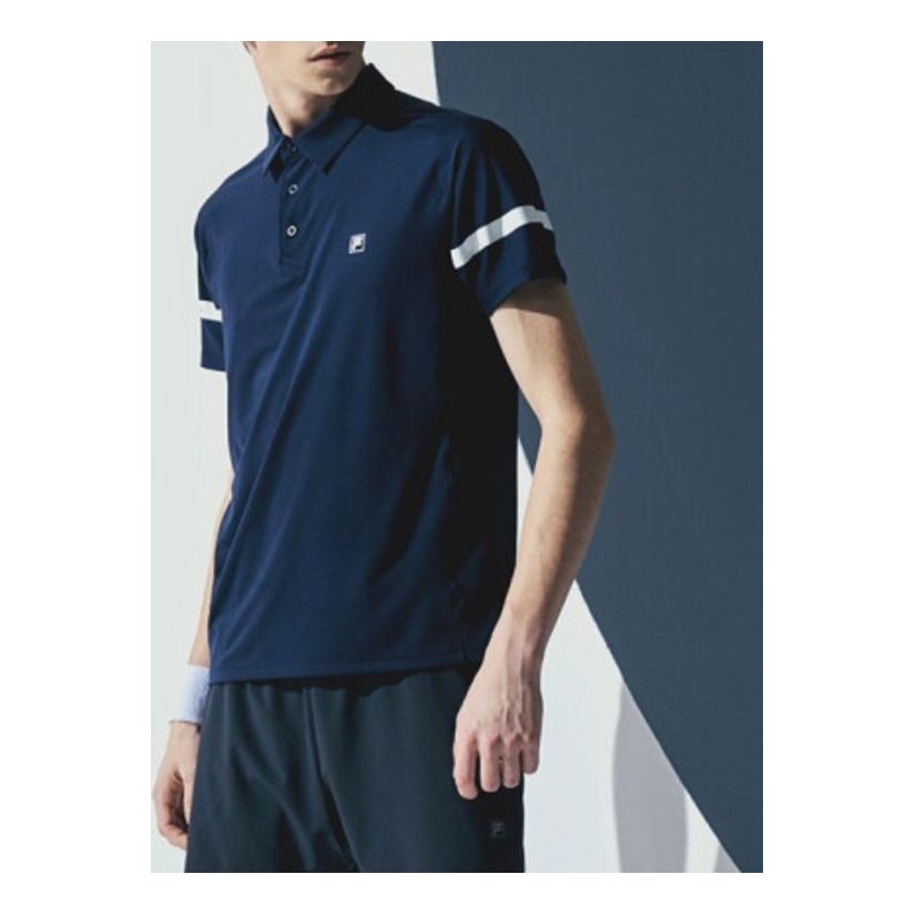 Poolopaita FILA Contrast Stitching Polo Shirt Tummansininen | A11M021152F-NV