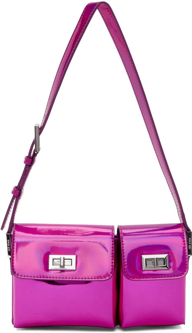 Käsilaukku BY FAR Double Pocket Metallic Shoulder Bag Vaaleanpunainen | 23PFBABYBOFCHIRLSMA