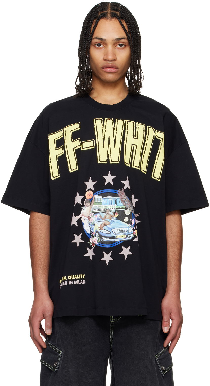 T-paita Off-White Off-White Fresco Star Graphic T-Shirt Musta | OMAA161S25JER0011019