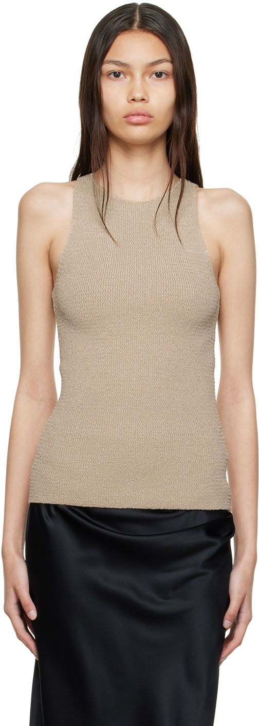 Tankkitoppi Helmut Lang Taupe Polyester Tank Top Beige | M04HW706