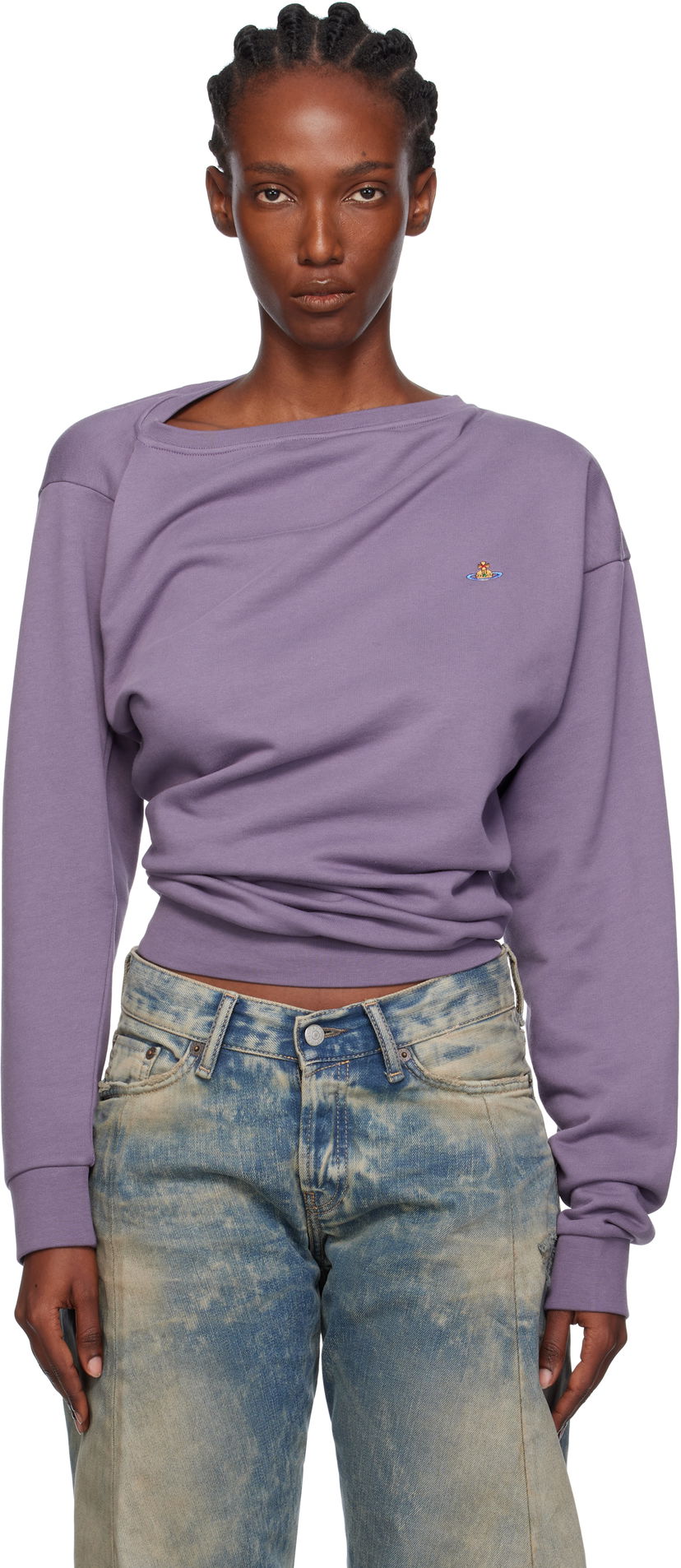 Huppari Vivienne Westwood Vivienne Westwood Hebo Draped Sweatshirt Violetti | 3I010015-J006O-