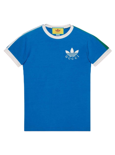 T-paita Gucci adidas x Trefoil Print T-shirt Sininen | 691637 XJEKL 4744
