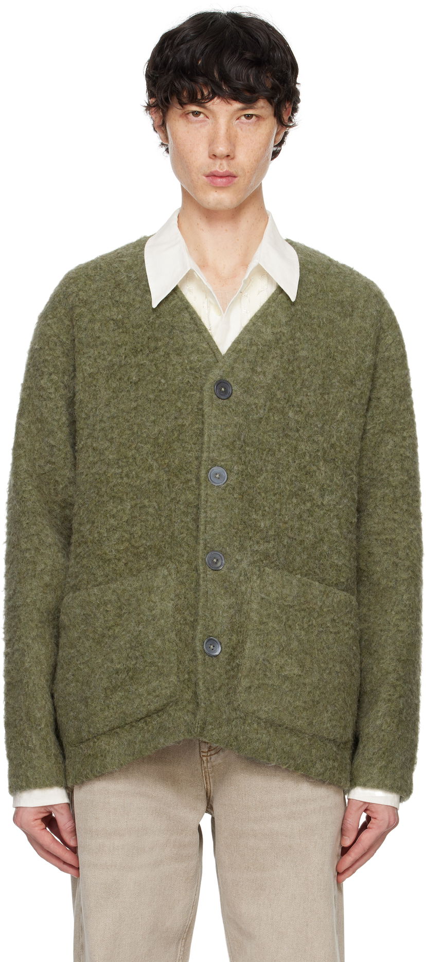 Villapaita OUR LEGACY Brushed Cardigan Vihreä | M4243CF