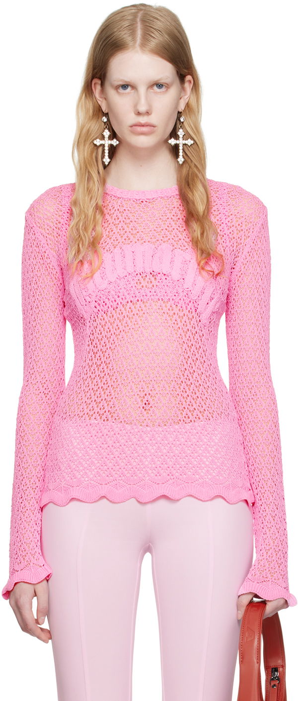 Villapaita Blumarine Pink Scalloped Sweater Vaaleanpunainen | P344M026A