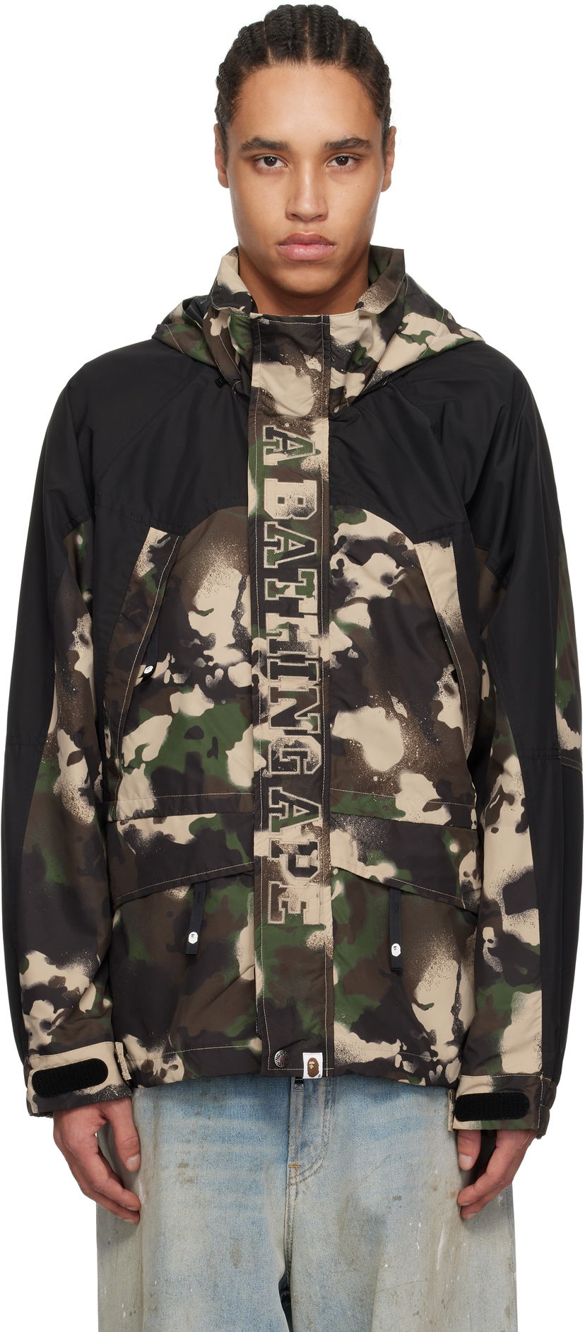 Tuulitakki BAPE A Bathing Ape Map Camo Snowboard Jacket Vihreä | 001LJL301313M