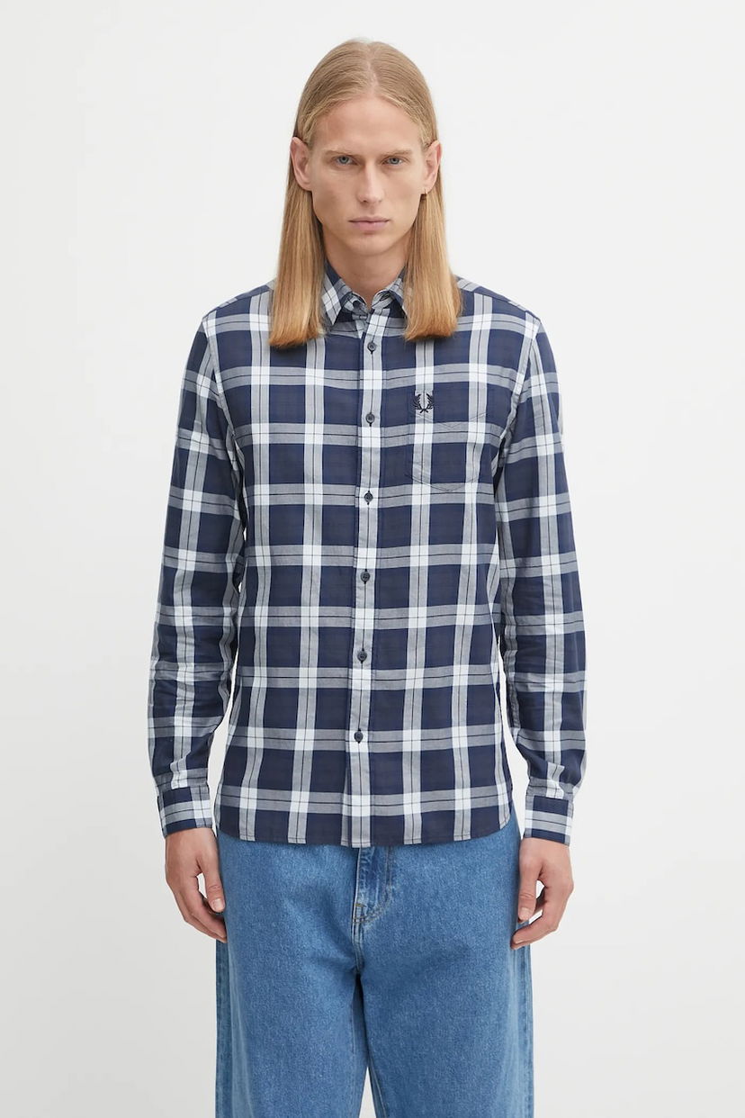 Paita Fred Perry Fred Perry Checked Regular Fit Shirt Tummansininen | M1742