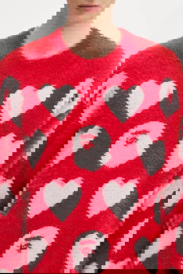 Villapaita BAPE A Bathing Ape I Love Bape Monogram Fuzzy Sweater Punainen | 1K80220006, 6