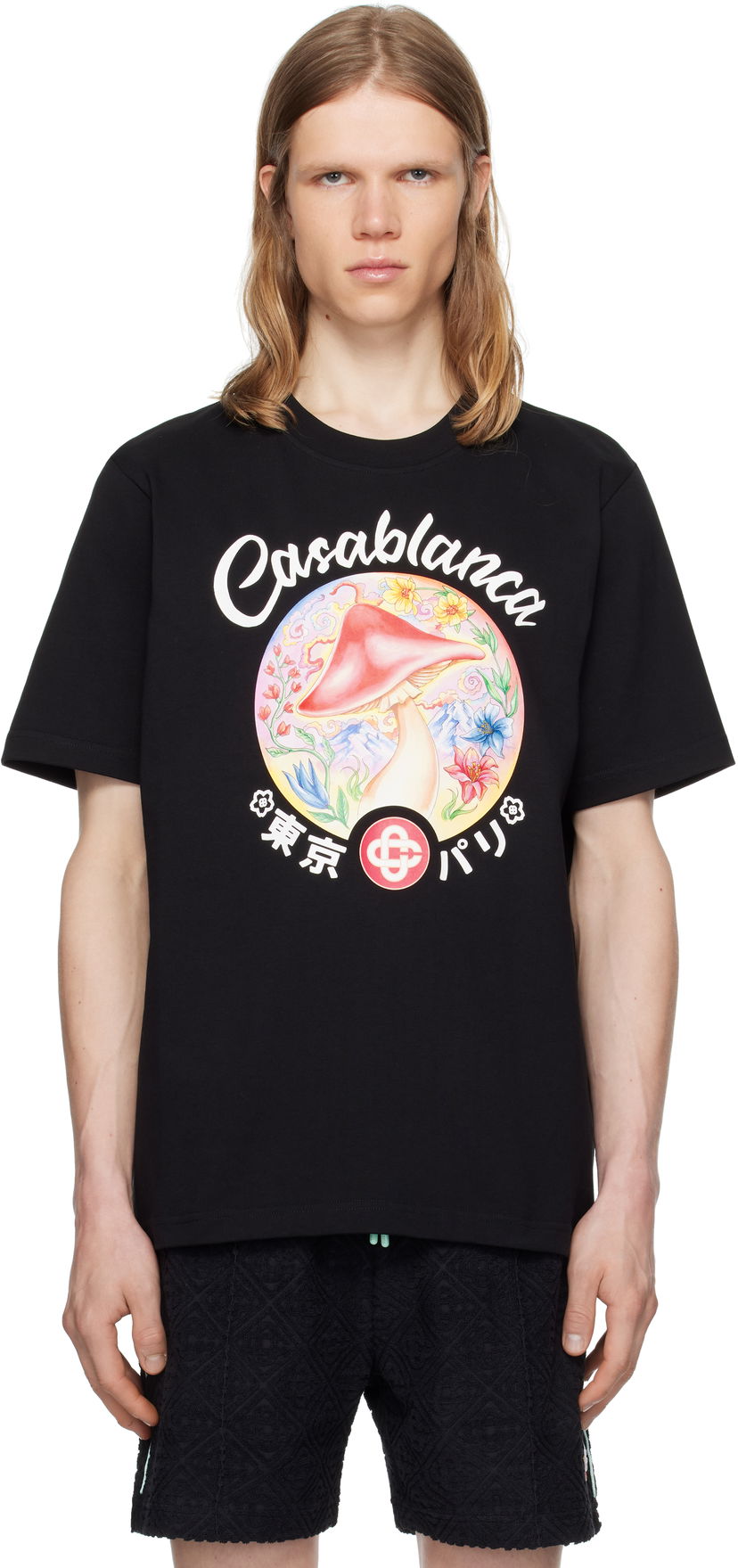 T-paita Casablanca Casablanca Mushroom Emblem T-Shirt Musta | MPF25-JTS-001-05