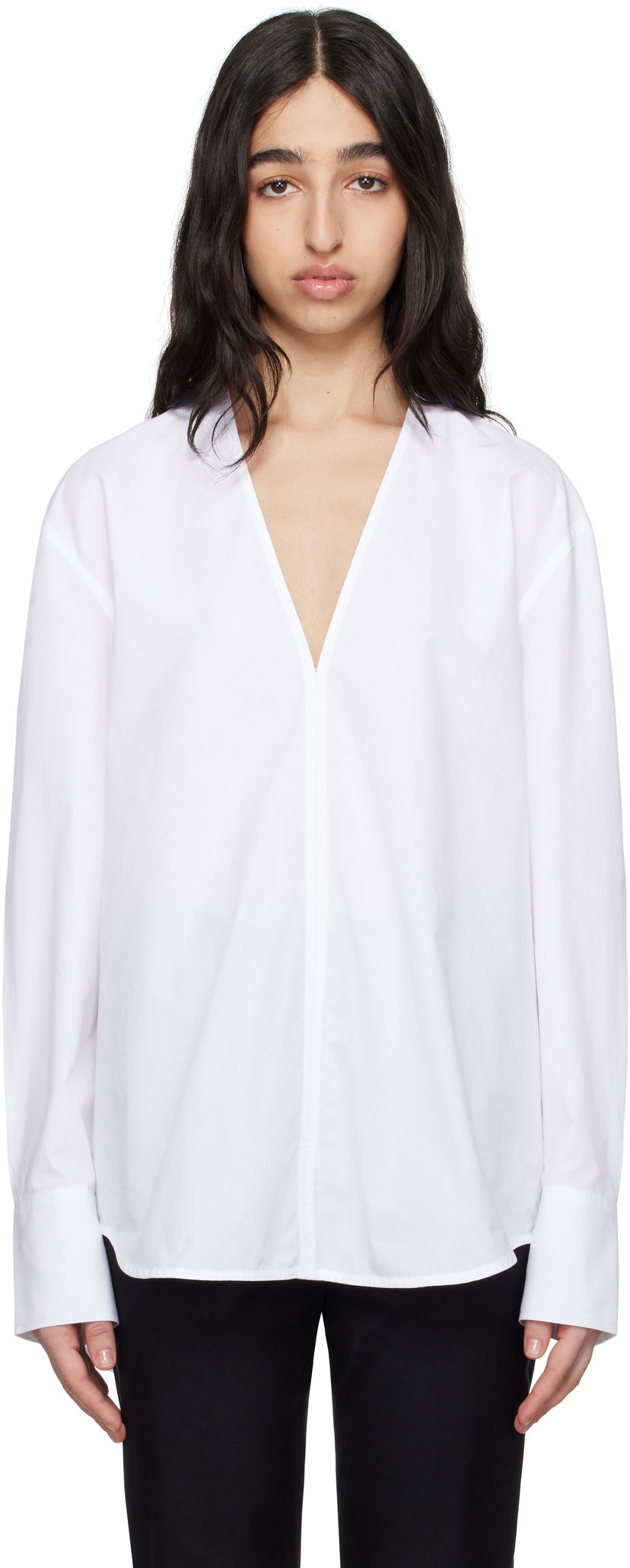 Paita TOTEME TOTEME V-Neck Shirt Valkoinen | 252-WRT0503-FB0119