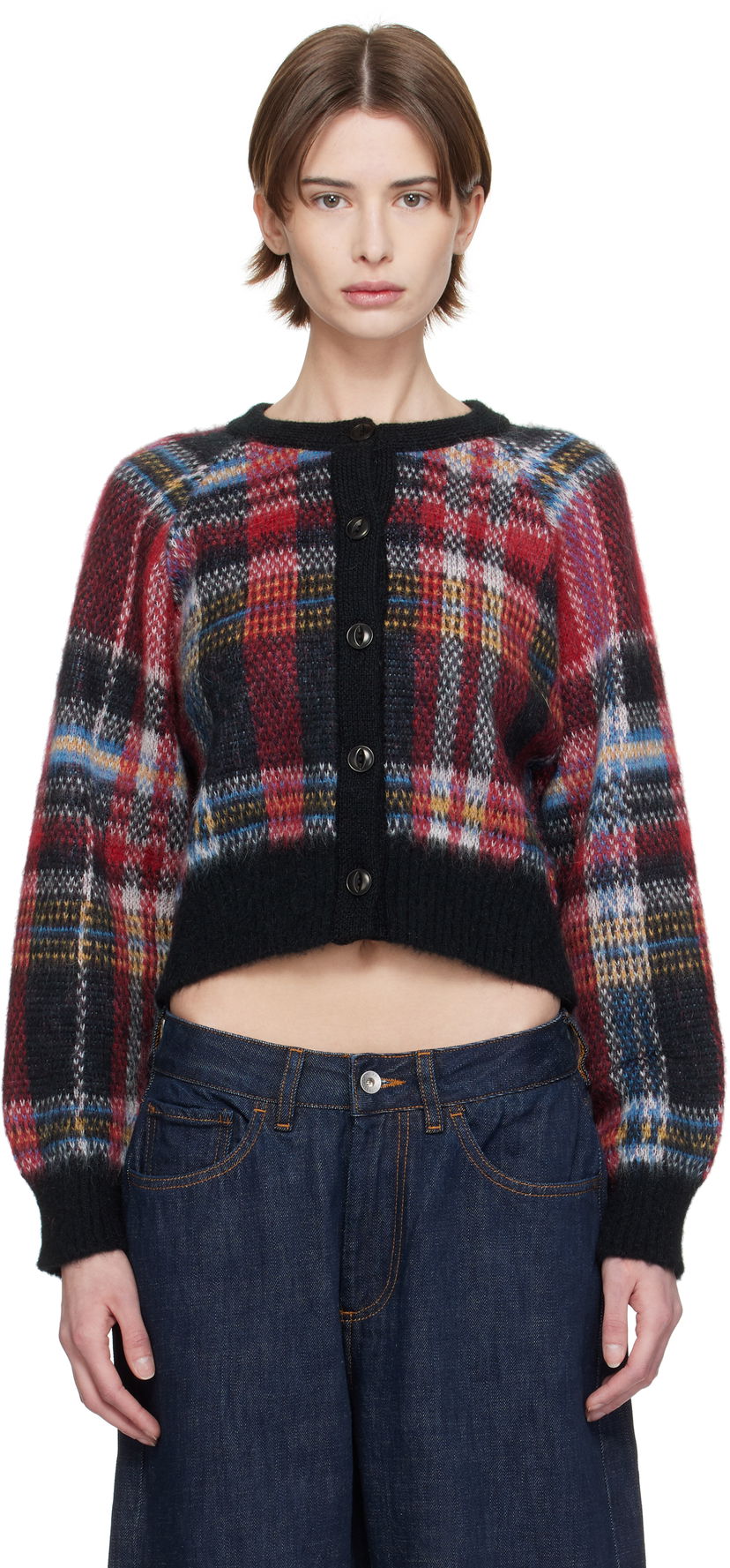 Villapaita YMC YMC Foxtail Tartan Cropped Cardigan Monivärinen | Q8XMI