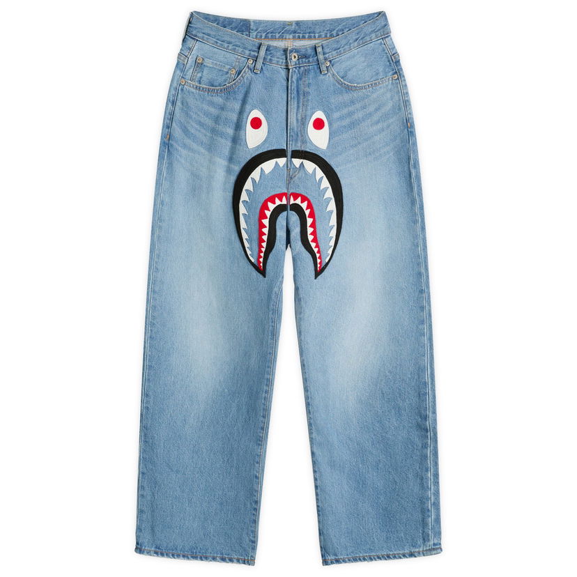 Jeans BAPE A Bathing Ape Shark Loose Fit Jeans, Size Small Sininen | 001DPL801006M-IND