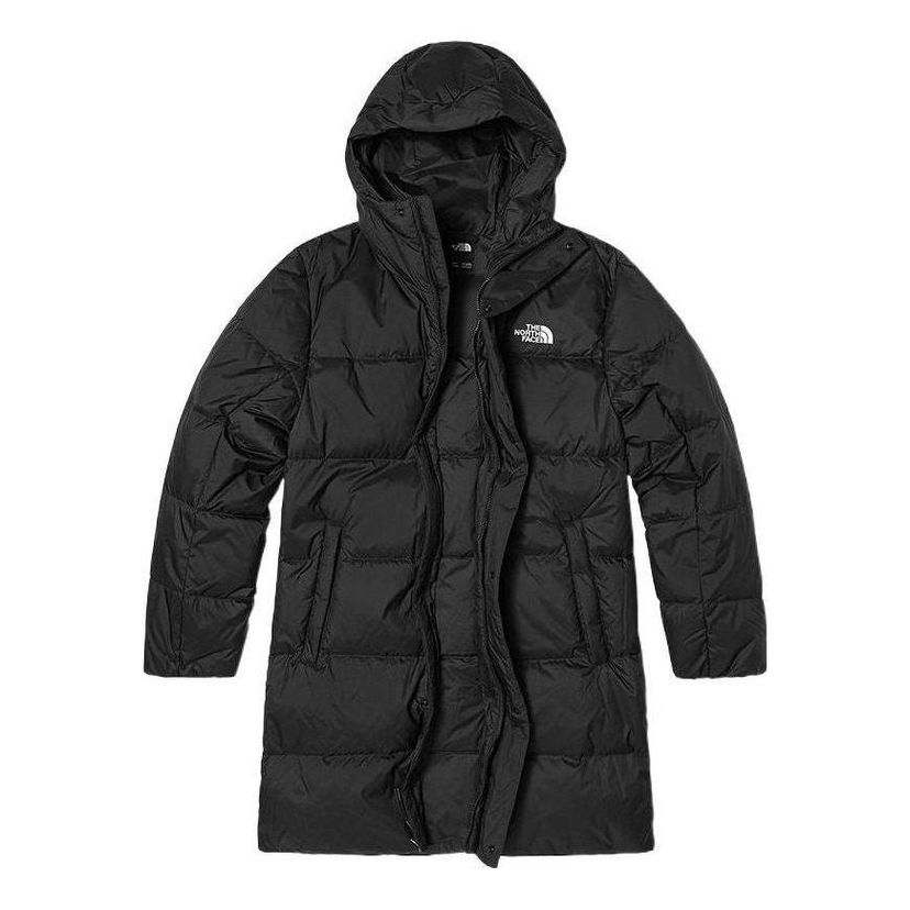Puffer takki The North Face Logo-Print Long Puffer Coat Musta | NF0A7W7K-JK3