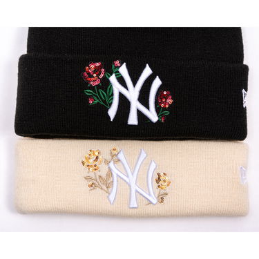Pipo New Era Beanie MLB Sequin Rose NY Yankees One Size Beige | 60691295, 3