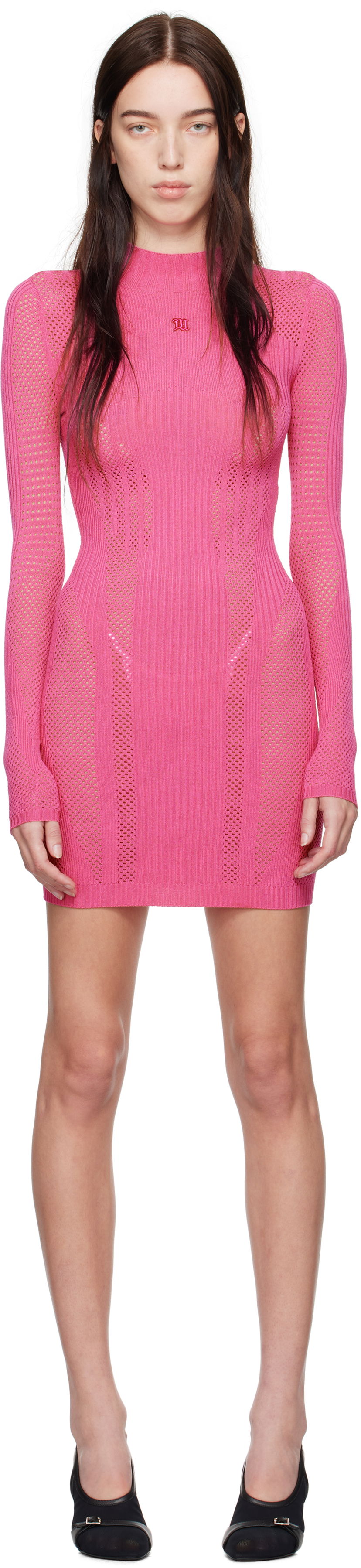 Mekko MISBHV Knitted Mesh Mini Dress Vaaleanpunainen | 241W501