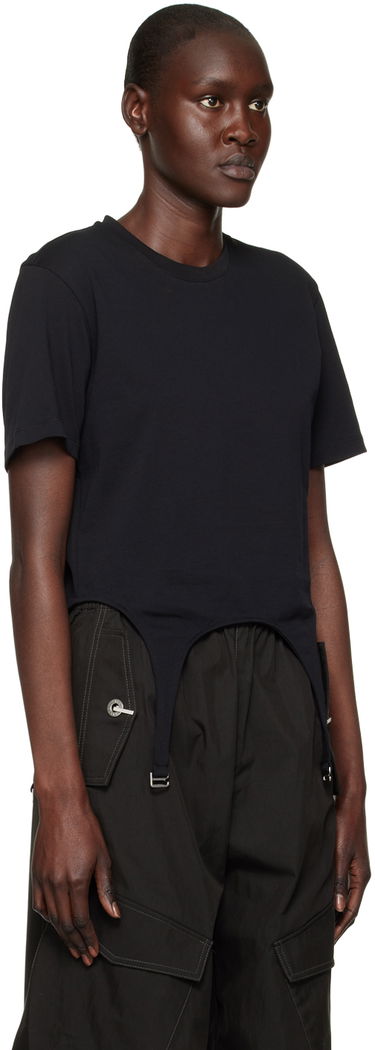 Crop top Dion Lee Garter Slim T-Shirt Musta | C3098R23, 1