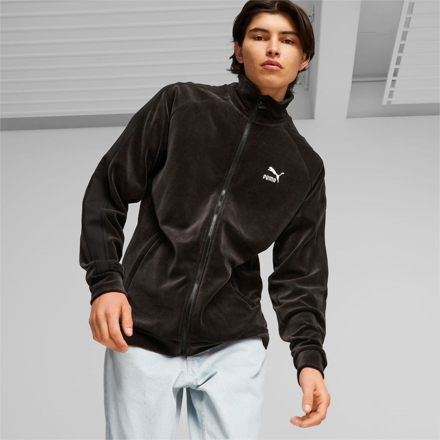 Takki Puma T7 Veloursjacke Musta | 621305_01, 1