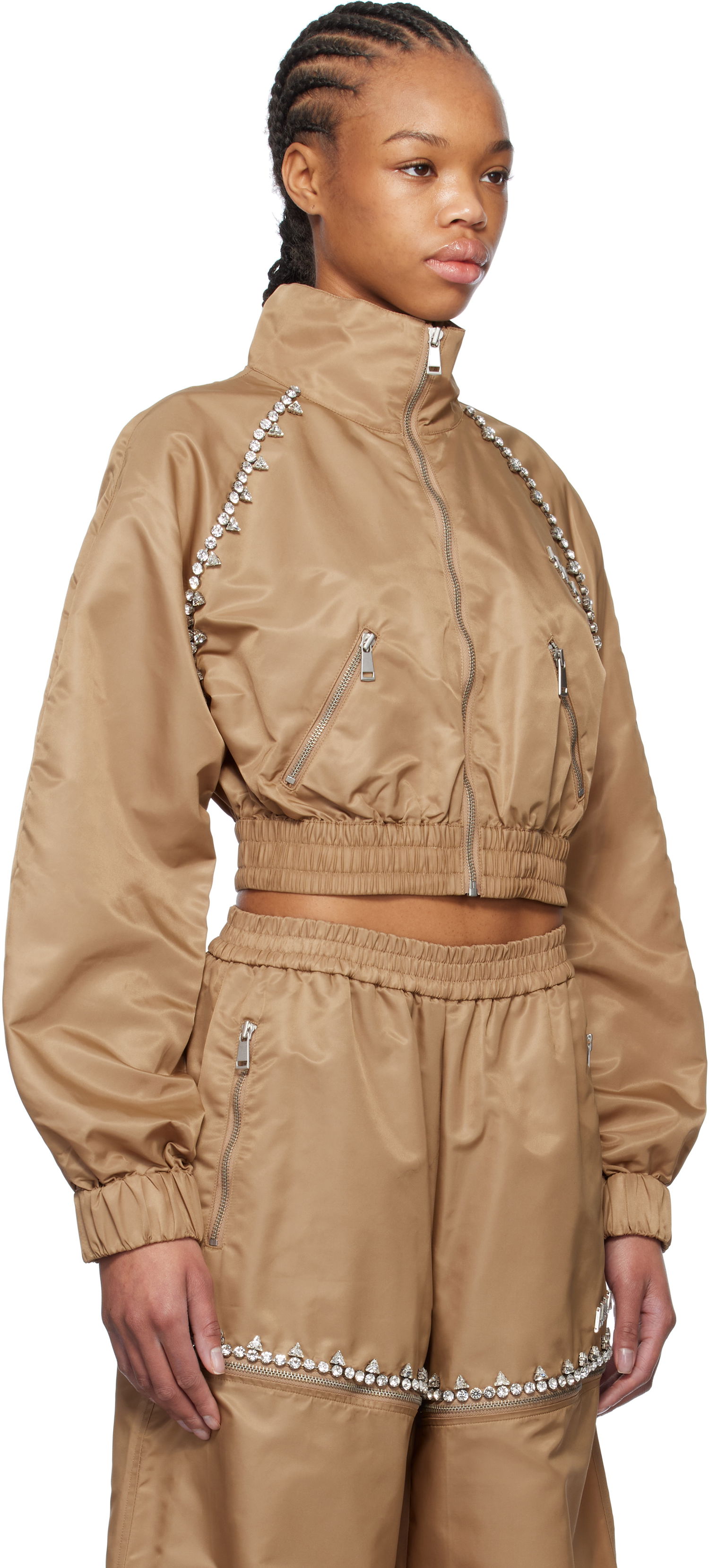 Verryttelypuku Area AREA Crystal Trim Track Jacket Ruskea | FW24AWOU0028FA01, 1
