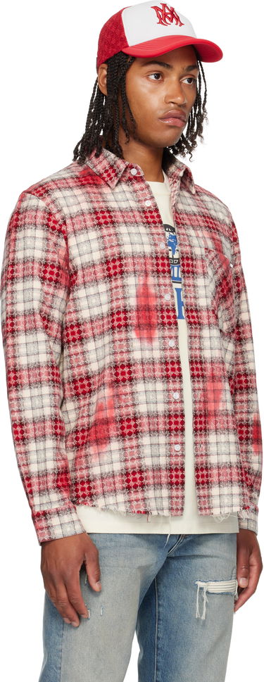 Paita AMIRI MA Quad Bleach Distressed Plaid Flannel Shirt Monivärinen | AMSTFL1014, 1