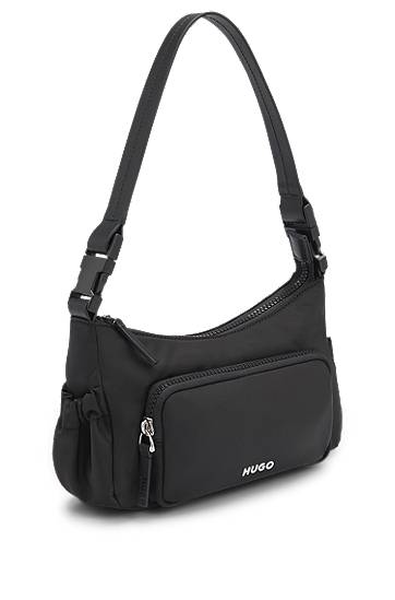 Olkalaukku BOSS HUGO Smooth Twill Shoulder Bag with Interchangeable Strap Musta | 50547092, 1
