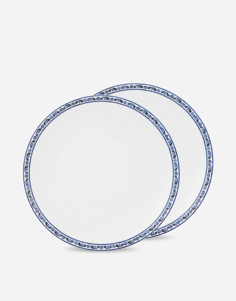 Kodin sisustus Dolce & Gabbana Porcelain Dinner Plates Set of 2 Valkoinen | TC0S04TCALIUB028