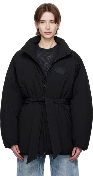 Puffer takki Alexander Wang Alexander Wang Dome Logo Patch Down Jacket Musta | 1WC1253280, 0
