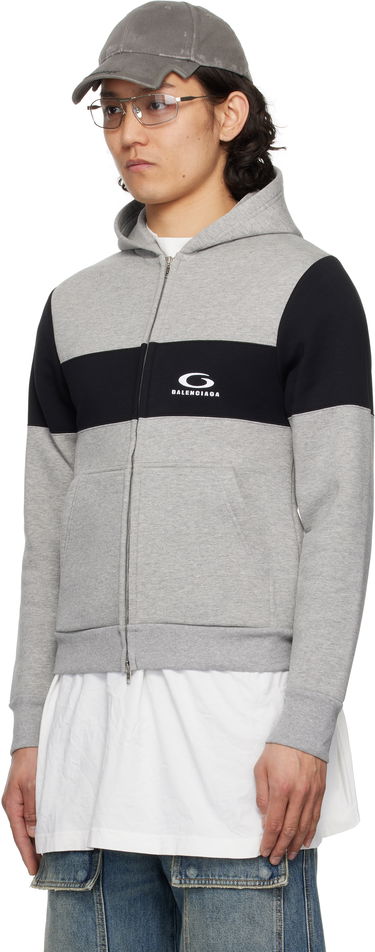 Huppari Balenciaga Balenciaga Technical Jersey Zip-Up Hoodie Harmaa | 808832TRVJ2, 3