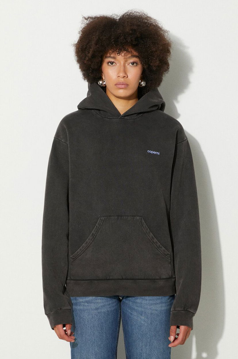 Huppari Coperni Washed Horn Hoodie Musta | COPJS15BIS523W
