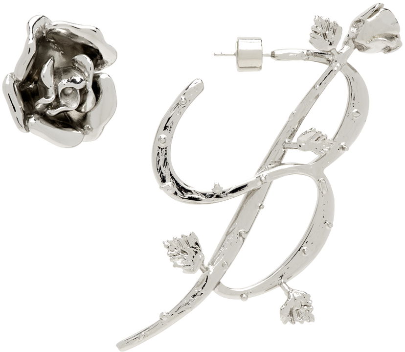 Korvakorut Blumarine Silver Rose 'B' Earrings Metallinen | P422W230A