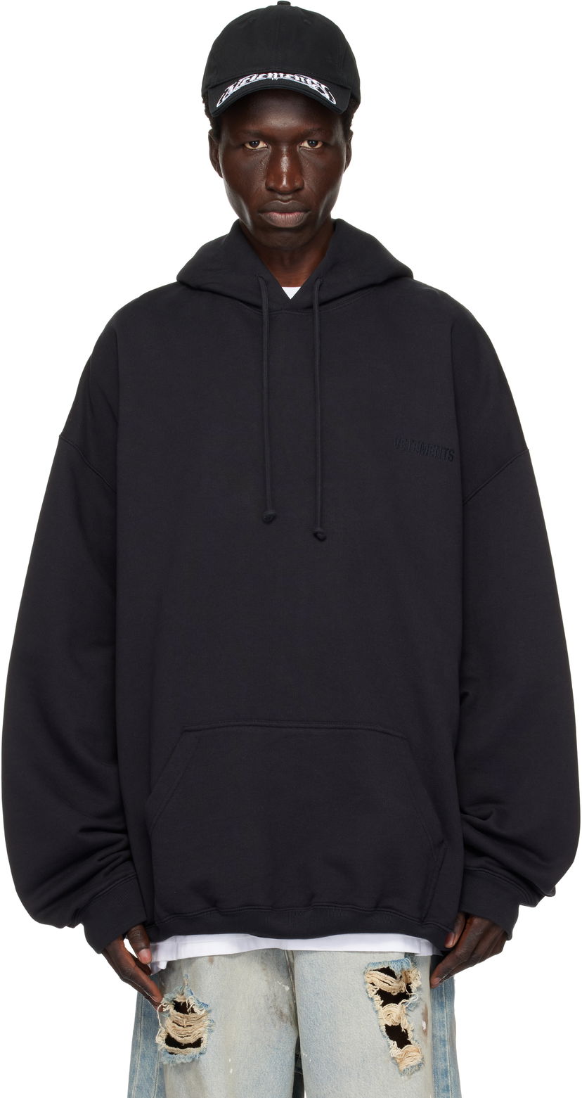 Huppari VETEMENTS Embroidered Logo Hoodie Musta | UA66HD780B