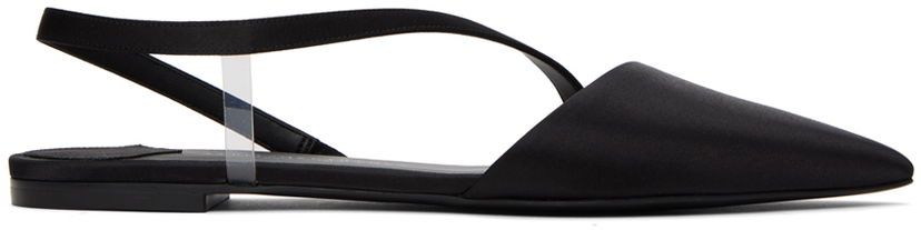 Tennarit ja kengät Stella McCartney Iconic D'Orsay Satin Flats Musta | 810371E00157