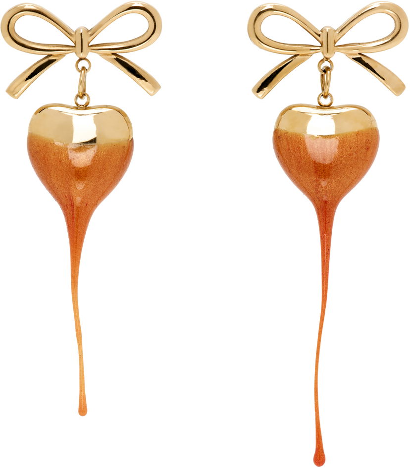 Korvakorut Ottolinger Ottolinger Bow Heart Drop Earrings Oranssi | 12590072501