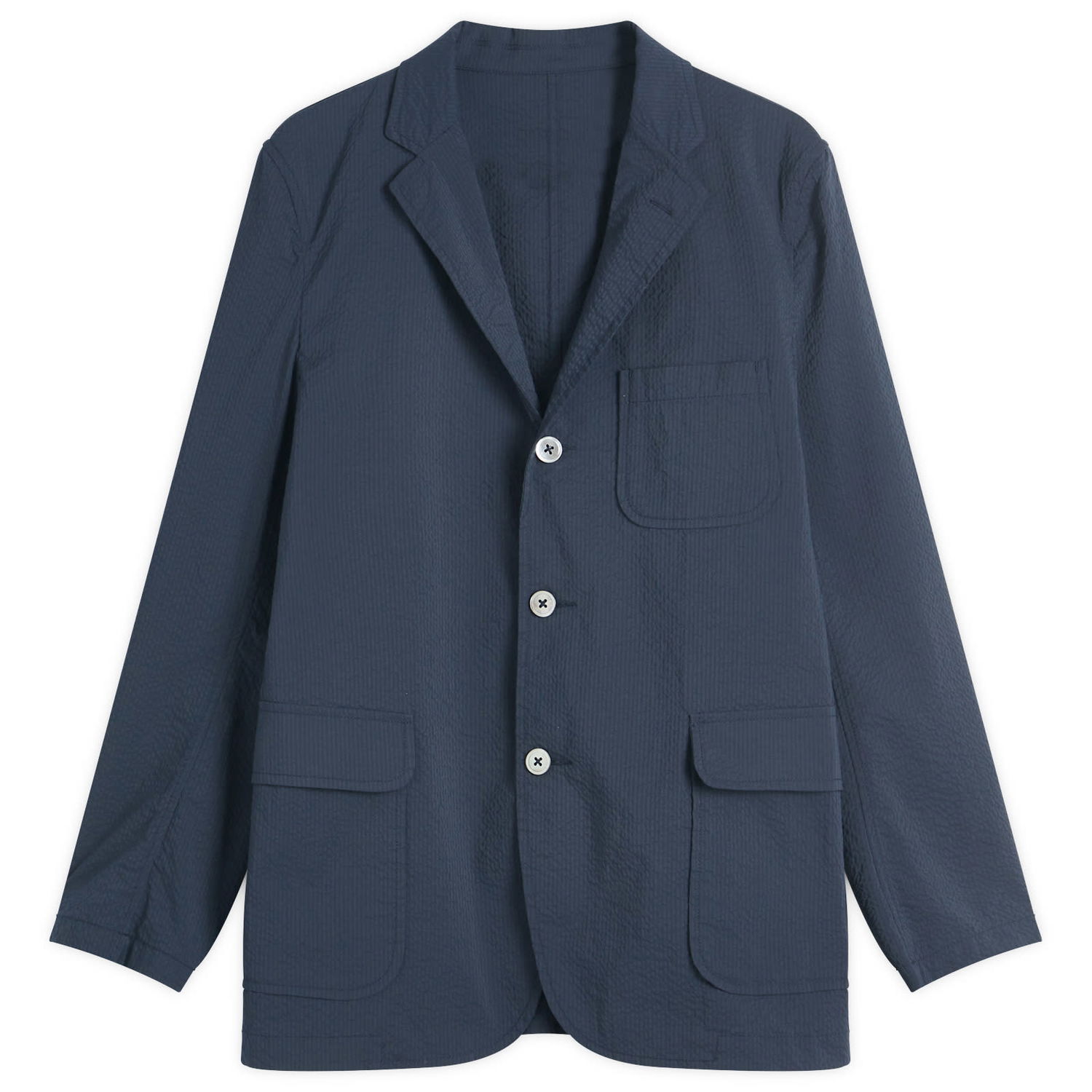 Takki BEAMS Beams Plus 3-Button Seersucker Blazer, Size M Sininen | 3816-0196-139-79, 0