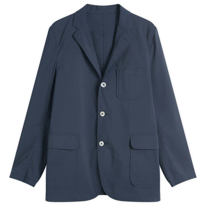 Takki BEAMS Beams Plus 3-Button Seersucker Blazer, Size M Sininen | 3816-0196-139-79