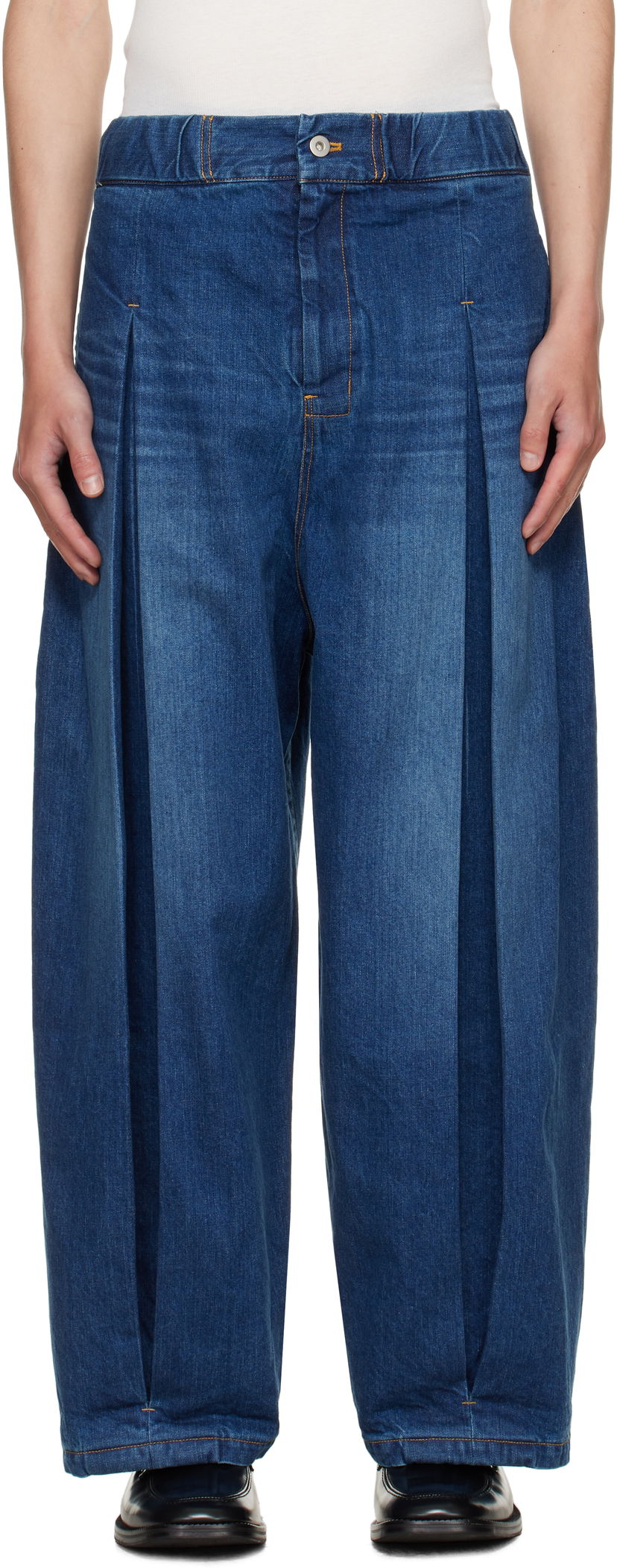 Jeans sage NATION SAGE NATION Box Pleat Jeans Sininen | S074 BOX PLEAT TROUSER DENIM D