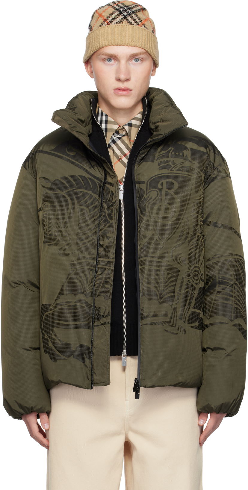 Puffer takki Burberry Nylon Puffer Down Jacket Vihreä | 8095196