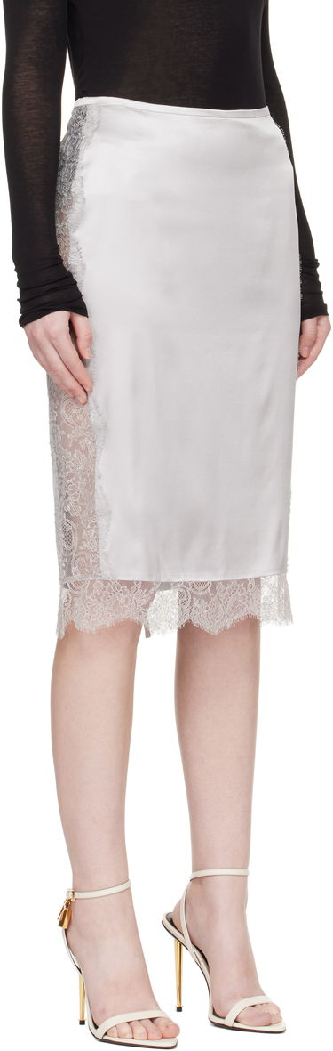 Hame Tom Ford TOM FORD Knee-Length Lace Inserts Midi Skirt Musta | GC5812-FAX1095, 4