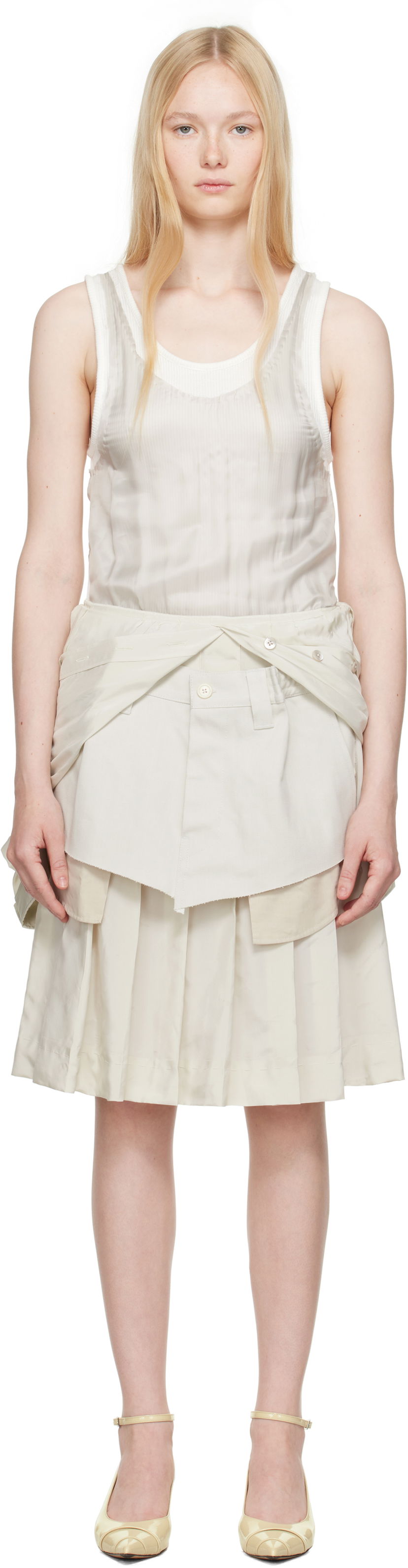 Hame Maison Margiela Maison Margiela Midi Dress Beige | S51DD0029 MTN060