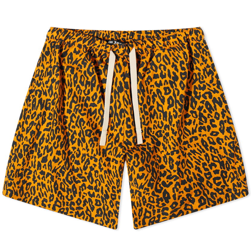 Shortsit Palm Angels Leopard Print Shorts Keltainen | PMCB051S24FAB0012010