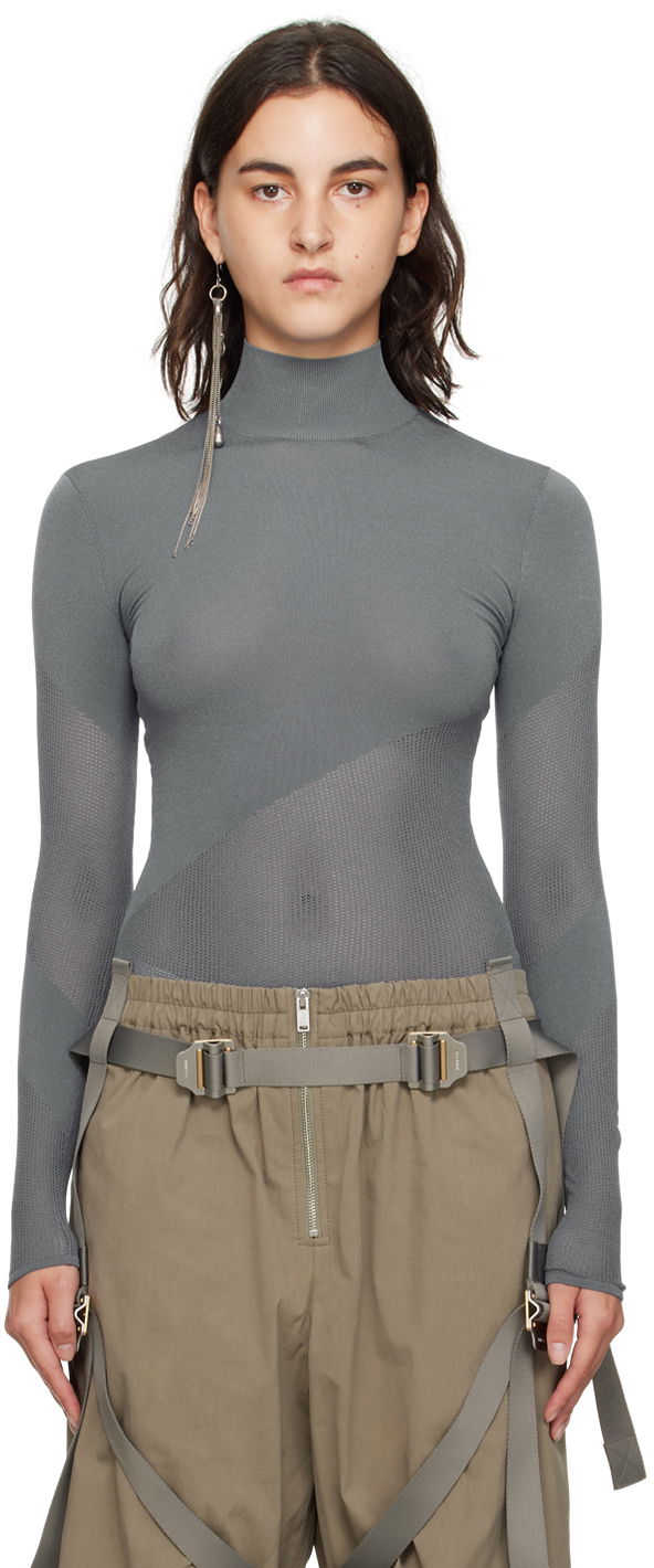 Body Dion Lee Dion Lee Helix Mock Neck Top Harmaa | C7229F23