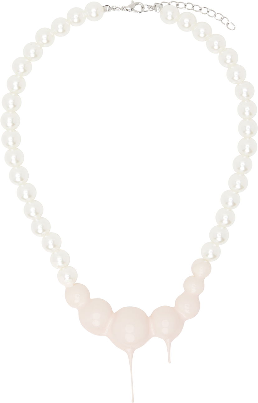 Kaulakoru Ottolinger Ottolinger Dipped Faux Pearl Necklace Valkoinen | 125-902925-02