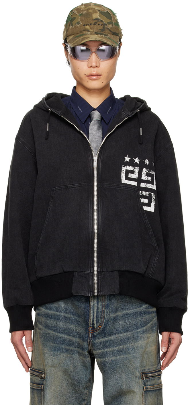 Takki Givenchy Zip Denim Jacket Musta | BM017F5YAA001