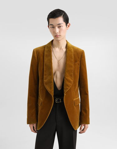 Takki Dolce & Gabbana Velvet Single-breasted Jacket Ruskea | G2UO6TFUWCUA0886, 3